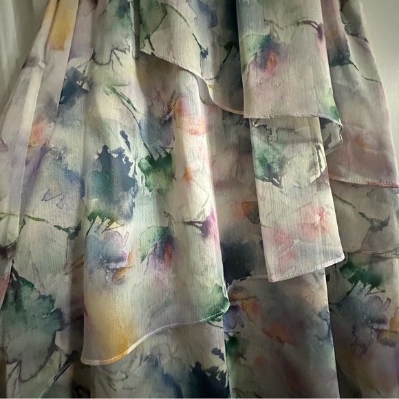 NWT MISA Victorine High Low Watercolor Chiffon High Low Dress Size S - Picture 7 of 11